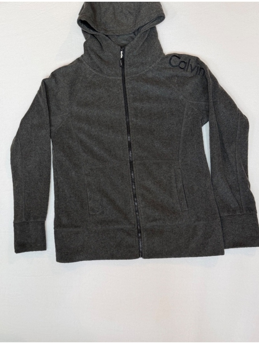 Calvin Klein Performance Women's Dark Gray Full Zip Hoodie Sweatshirt